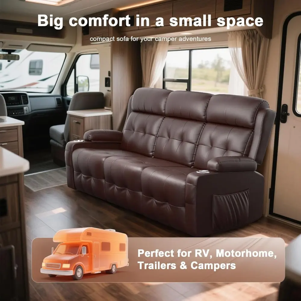 Recliner Sofa, Massage Reclining 3 Seater Sofa Sets Heavy Weight Capacity, RV Loveseat Clearance, Recliner Couch with Storage, C
