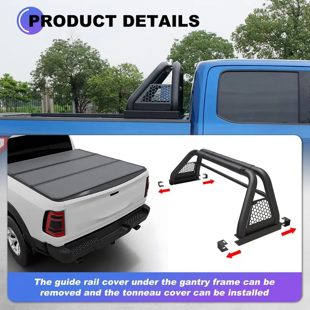Wolfstorm Roll Bars for Universal Full Size Pickup Trucks, Chase Rack Sport Bar for Trucks Chevrolet S-10 Colorado/GMC Sonoma/Je
