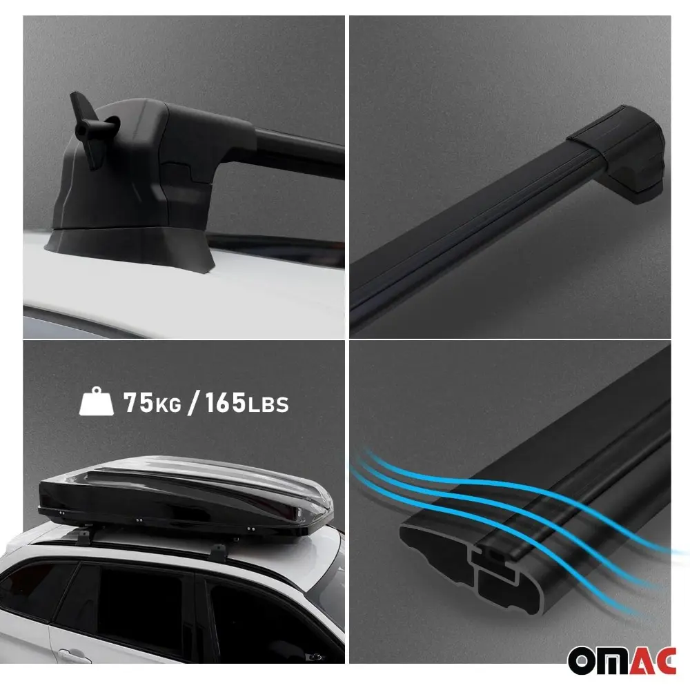 Fix Points Roof Racks Cross Bar for BMW 3 Series G20 G80 2019-2025 Alu Black