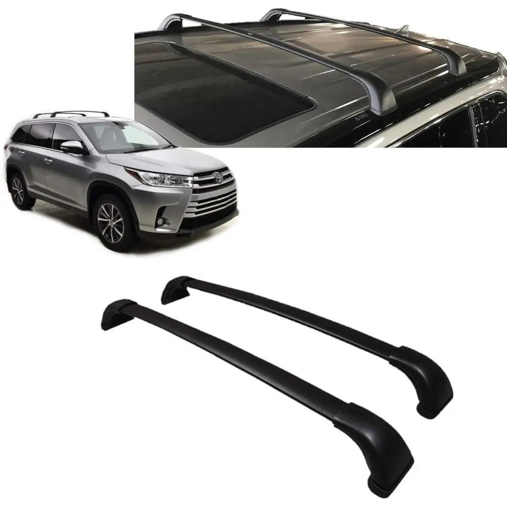 Genuine Highlander Roof Rack Cross Bar Set PT278-48170. 2 Black Cross Bars. 2014-2019 Highlander XLE, Limited & SE.