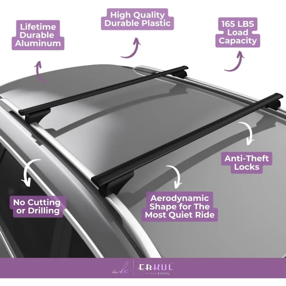 Roof Rack Cross Bars for BMW X7 (G07) 2019-2025 | Aluminum Crossbars with Anti Theft Lock for Rooftop | Compatible with Raised