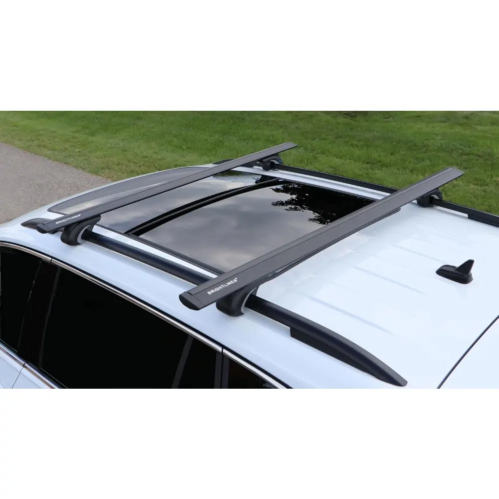 BRIGHTLINES All Black Heavy Duty 220 lbs Wing Shaped Universal Crossbars Roof Racks Compatible with 2013-2018 Toyota RAV4 for Ka