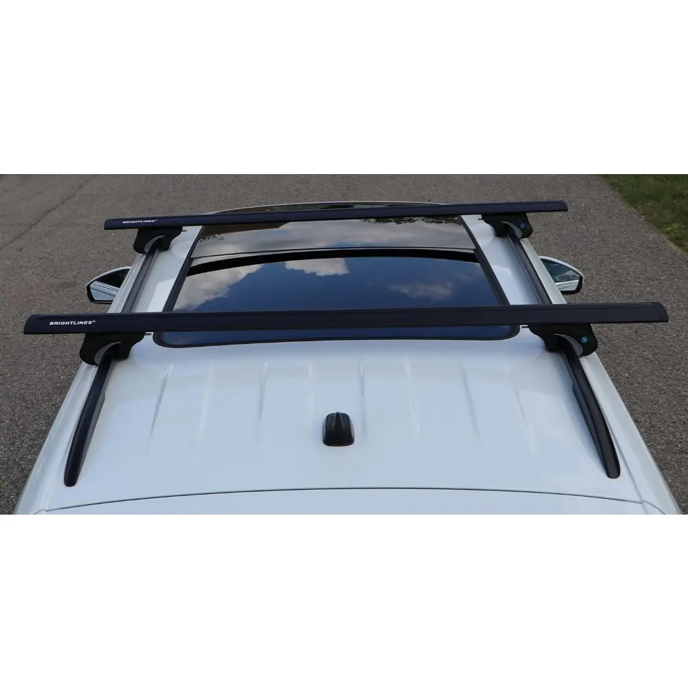 BRIGHTLINES All Black Heavy Duty 220 lbs Wing Shaped Universal Crossbars Roof Racks Compatible with 2013-2018 Toyota RAV4 for Ka