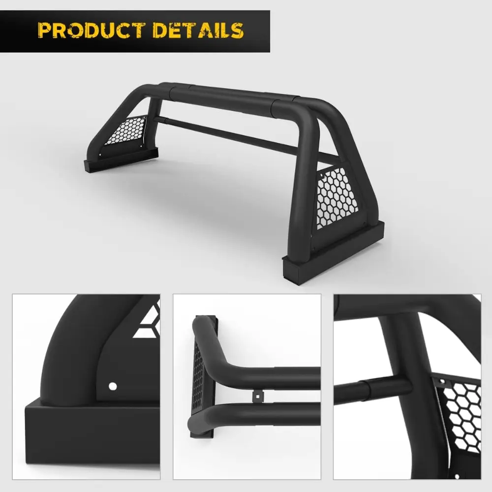 Universal Roll Bar Truck, Adjustable Roll Sport Bed Bar Chase Rack Fits Full Size Pickup Truck Sport Bar for Ford F-150 Chevy Si