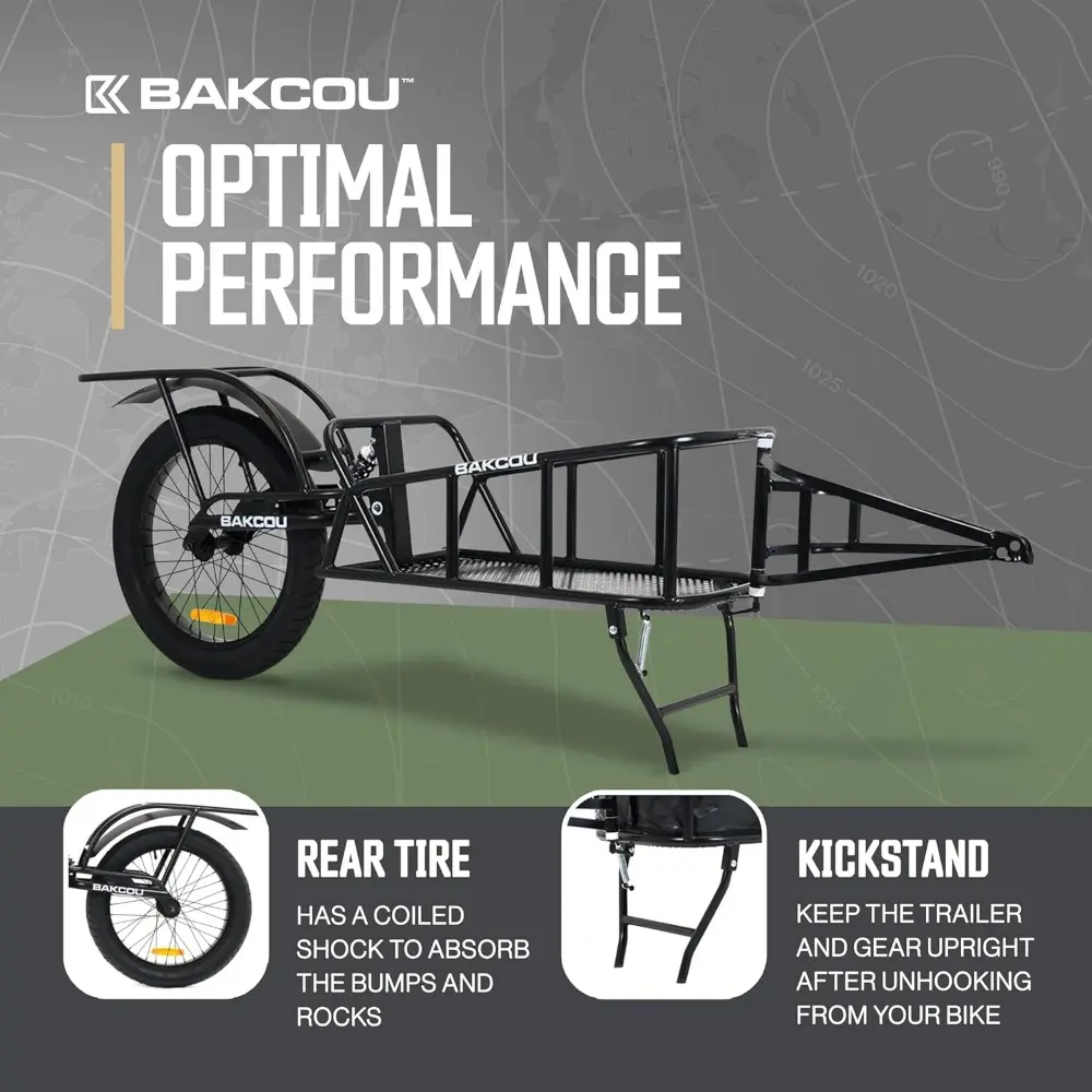 - Hunting Cargo eBike Trailer - Single Wheel, Mule-Storm Compatible, 50-90lbs Capacity, 20" Fat Tire, All-Terrain, Canvas Liner
