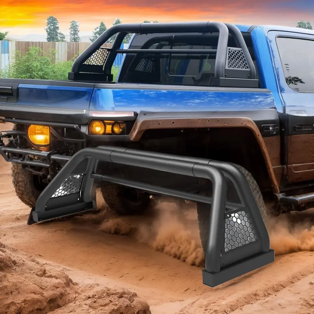 Heavy Duty Universal Roll Bar Fit for Dodge Ram 1500/2500/3500, Chevy Silverado, Ford F-Series, Toyota Tundra, Titan | Q235A Ste