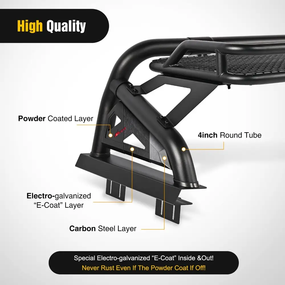 Truck Bed Chase Rack Roll Bar Cargo Carrier Basket for 2002-2023 Dodge Ram1500 2014-2023 Chevrolet Silverado/GMC Sierra1500 201