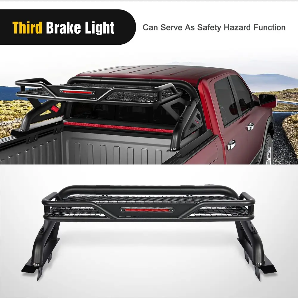 Truck Bed Chase Rack Roll Bar Cargo Carrier Basket for 2002-2023 Dodge Ram1500 2014-2023 Chevrolet Silverado/GMC Sierra1500 201