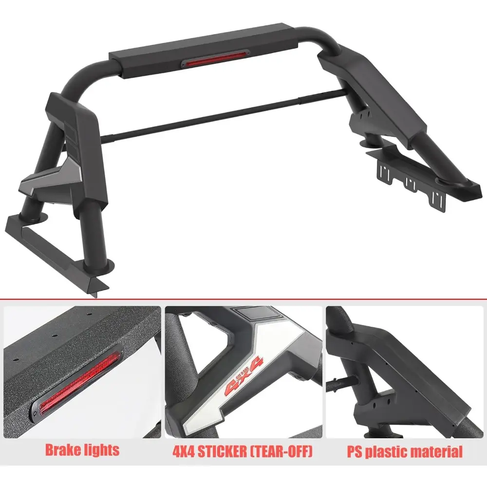Truck Bed Roll Bar, Universal Sport Roll Bar Adjustable Chase Rack for Pickup Trucks Compatible with Ford F-150/F-250/F-350, Ram