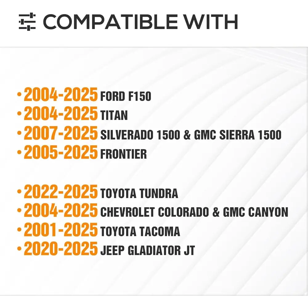 Truck Bed Rack Adjustable Roll Bar Compatible with Ford F150/ Titan/Silverado 1500 & GMC Sierra 1500/ Frontier/Toyota Tundra/Che