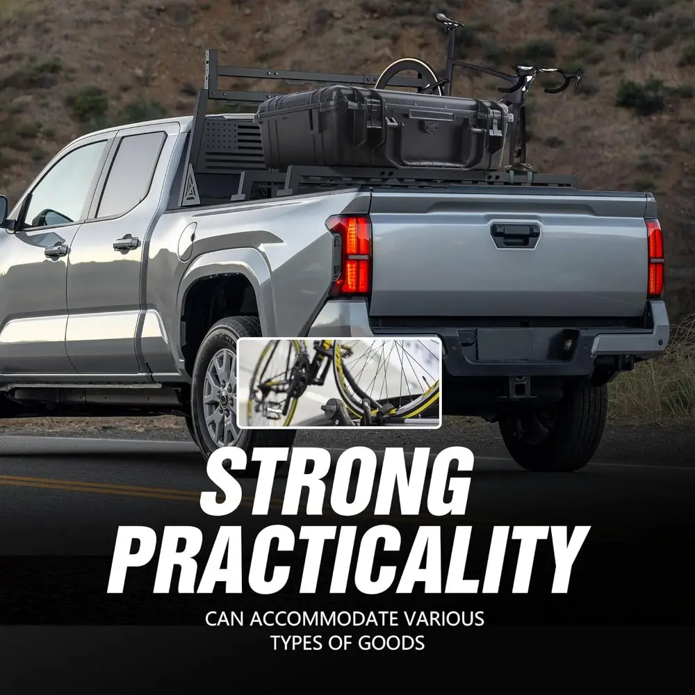 Truck Bed Rack Adjustable Roll Bar Compatible with Ford F150/ Titan/Silverado 1500 & GMC Sierra 1500/ Frontier/Toyota Tundra/Che
