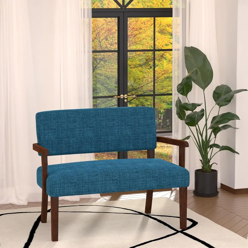 "2-Seat Accent Chair with Soft Cushions and Armrests for Living, Dining, Reading, and Waiting Areas"