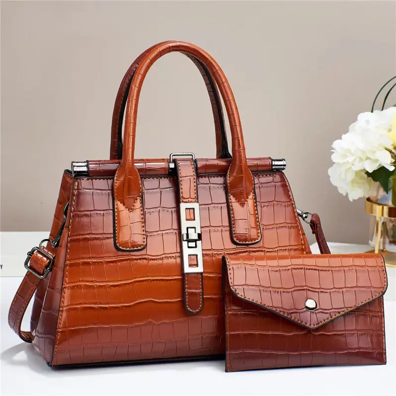 2024 New Bright Leather Women's Bag Large Capacity Female Shoulder Crossbody Bag High Quality Women's Handbag with Wallet