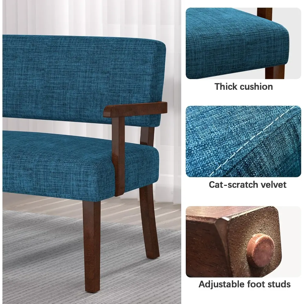 "2-Seat Accent Chair with Soft Cushions and Armrests for Living, Dining, Reading, and Waiting Areas"