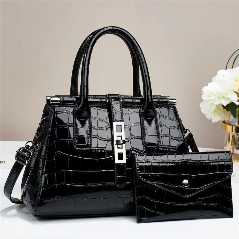 2024 New Bright Leather Women's Bag Large Capacity Female Shoulder Crossbody Bag High Quality Women's Handbag with Wallet