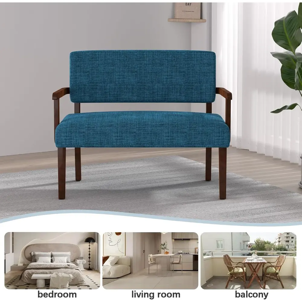 "2-Seat Accent Chair with Soft Cushions and Armrests for Living, Dining, Reading, and Waiting Areas"