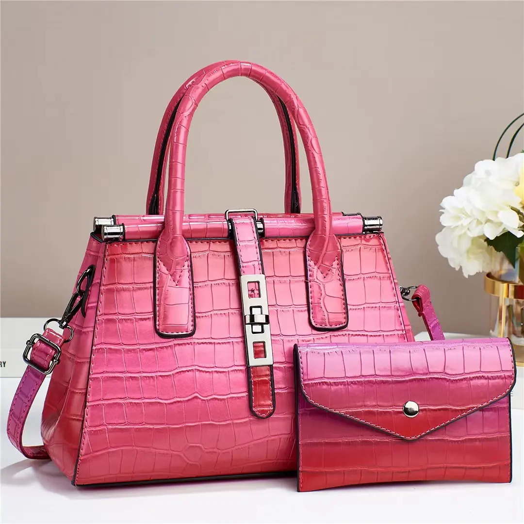 2024 New Bright Leather Women's Bag Large Capacity Female Shoulder Crossbody Bag High Quality Women's Handbag with Wallet