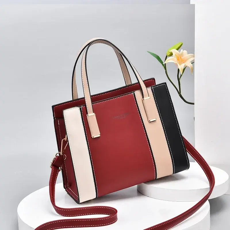 Fashionable New Spliced Women'S Handbag, Large Capacity Shoulder Bag Luxury Brand Designer Crossbody Bag Commuting Tote Bag