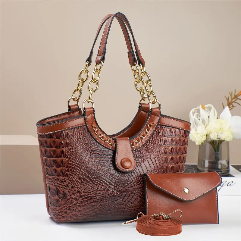 2Piece Set Chain Women's Bag 2025 Trend Korean Handbags Designer Luxury Ladies Shoulder Bags Fashion Versatile Crossbody Bag