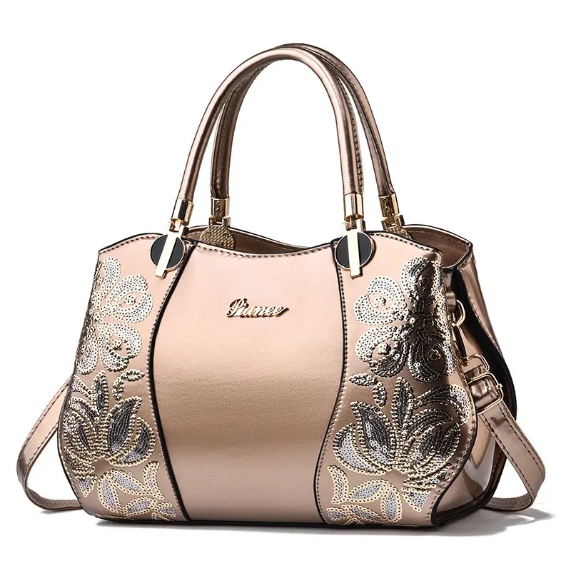 Fashion Embroidered Women's Bag Shaped Boston Women's Crossbody Bag Patent Leather Large Capacity Womens Handbag Bolsos Mujer