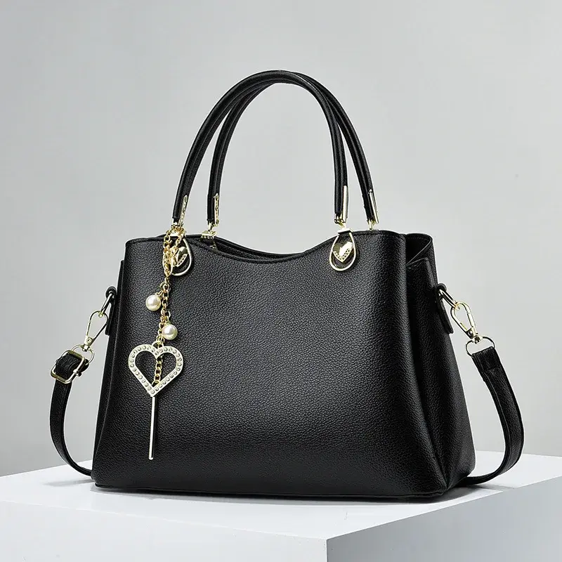 Leather Women's Bags Fashion Commute Handbags Solid Color Red Tote Messenger Bag Designer Womens Shoulder Cossbody Bag Female