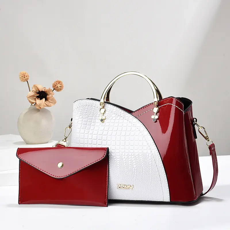 New Direct Selling Women's Bag Shiny Leather Women's Handbag with Wallet Large Capacity Composite Bags Shoulder Crossbody Bag