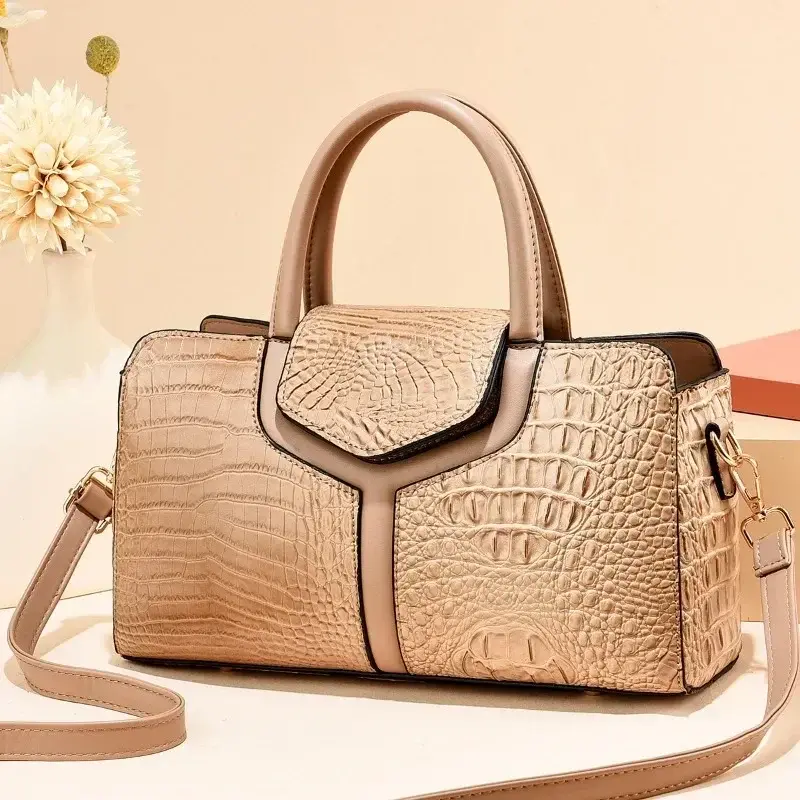 Fashionable  Crocodile Pattern Women'S Handbag Classic Retro Shoulder Bag Large Capacity Casual Crossbody Bag Commuting Tote Bag