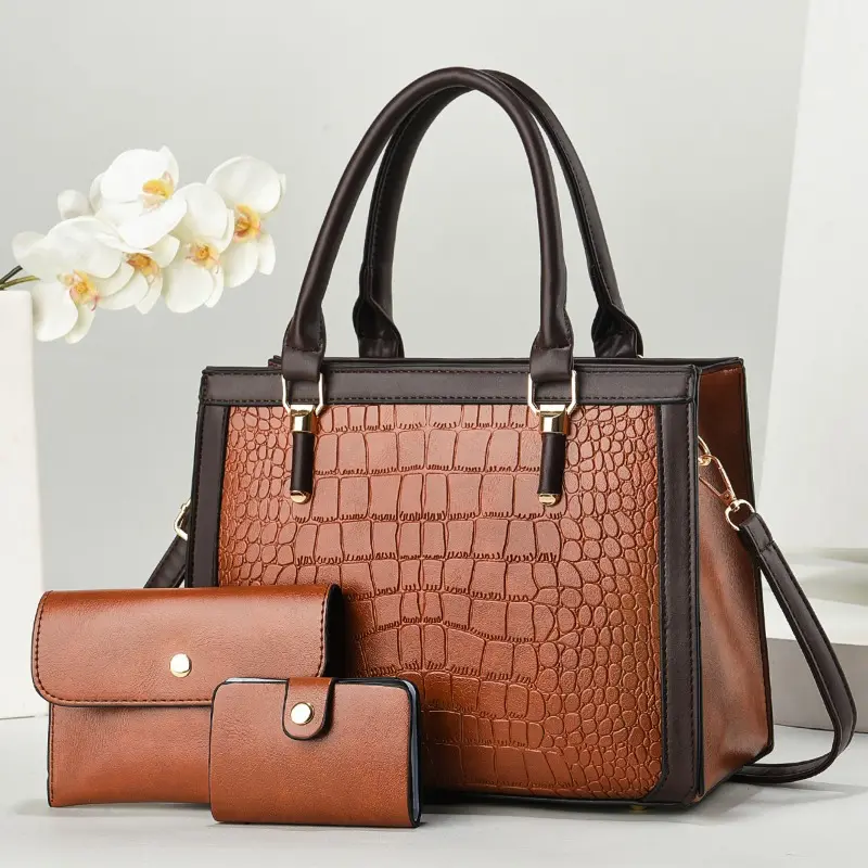 3Piece Set Women's Crossbody Bags Large Capacity Shoulder Handbags Purses with Pendants Trend Designer Large Casual Tote Bags