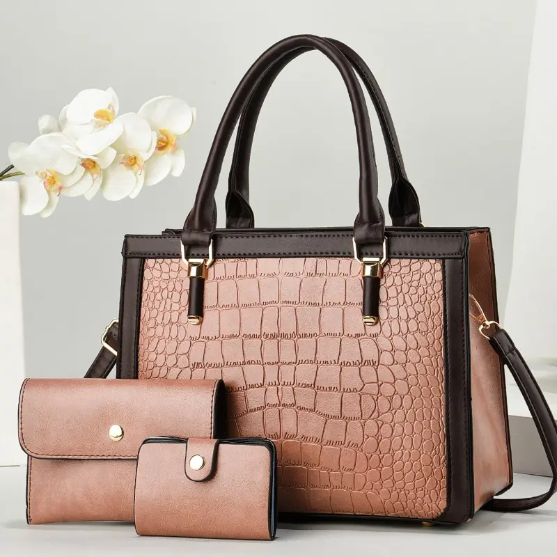 3Piece Set Women's Crossbody Bags Large Capacity Shoulder Handbags Purses with Pendants Trend Designer Large Casual Tote Bags