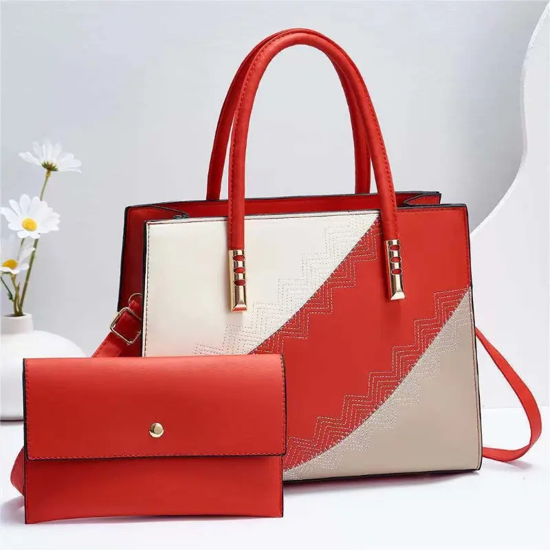 Fashion Spliced Women's Bag 2023 Fashion Women's Handbag+Wallet European and American Large Capacity One Shoulder Crossbody Bag