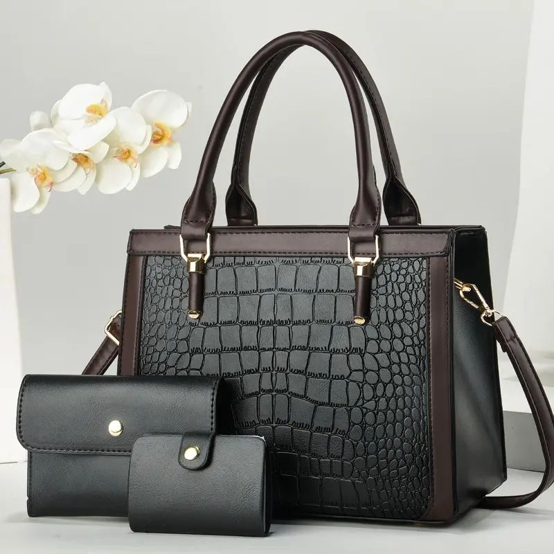 3Piece Set Women's Crossbody Bags Large Capacity Shoulder Handbags Purses with Pendants Trend Designer Large Casual Tote Bags