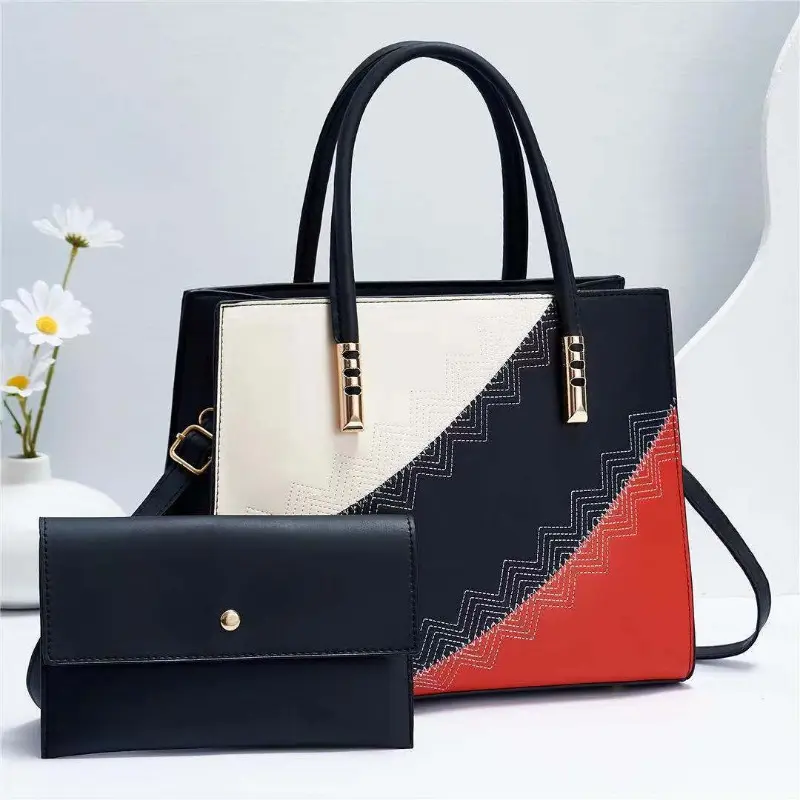 Fashion Spliced Women's Bag 2023 Fashion Women's Handbag+Wallet European and American Large Capacity One Shoulder Crossbody Bag