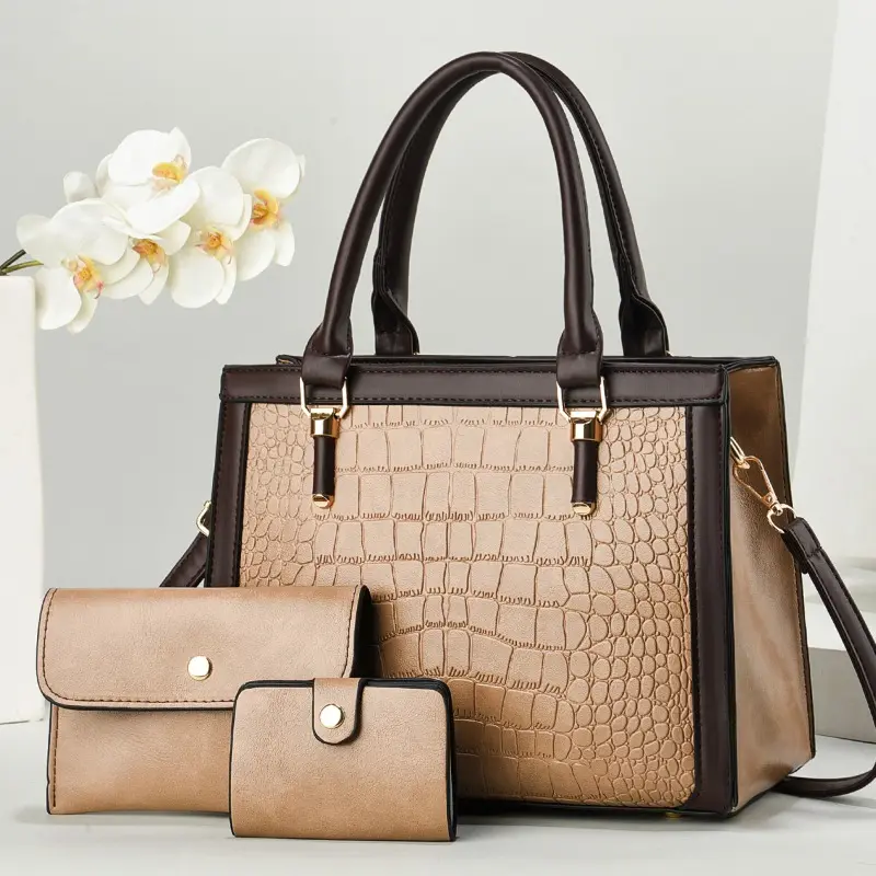 3Piece Set Women's Crossbody Bags Large Capacity Shoulder Handbags Purses with Pendants Trend Designer Large Casual Tote Bags
