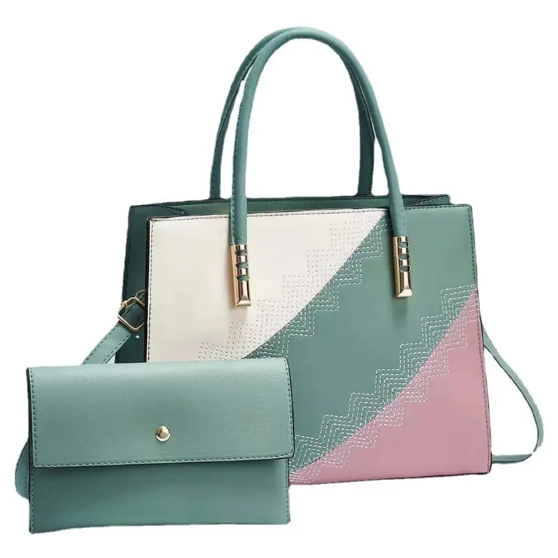 Fashion Spliced Women's Bag 2023 Fashion Women's Handbag+Wallet European and American Large Capacity One Shoulder Crossbody Bag