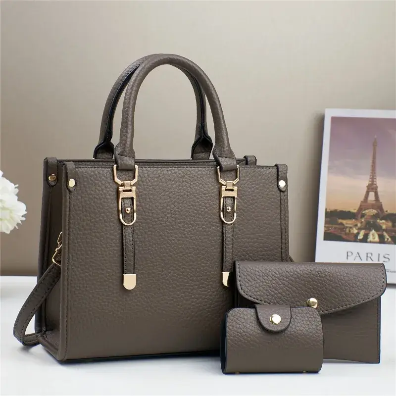 Designer 3 Piece Set Women‘s Handbags 2024 new High Quality Top Layer Leather Shoulder Bag for Women Shopping Tote Bags