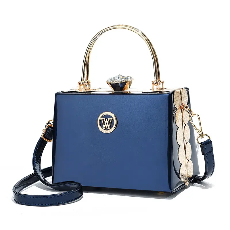 Quality Luxury Lady Messenger Bag Diamond Ladies Handbags Patent Leather Ladies Shoulder Bag Ladies Clutches Wedding Party Bags