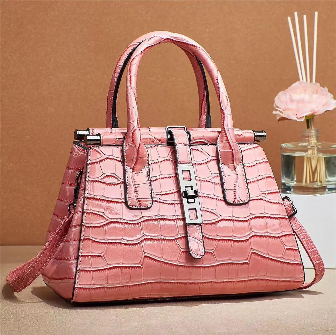 Crocodile Pattern Women'S Tote Bag Bright Leather Big Shoulder Messenger Bag Fashion Designer Patent Leather Women'S Handbag