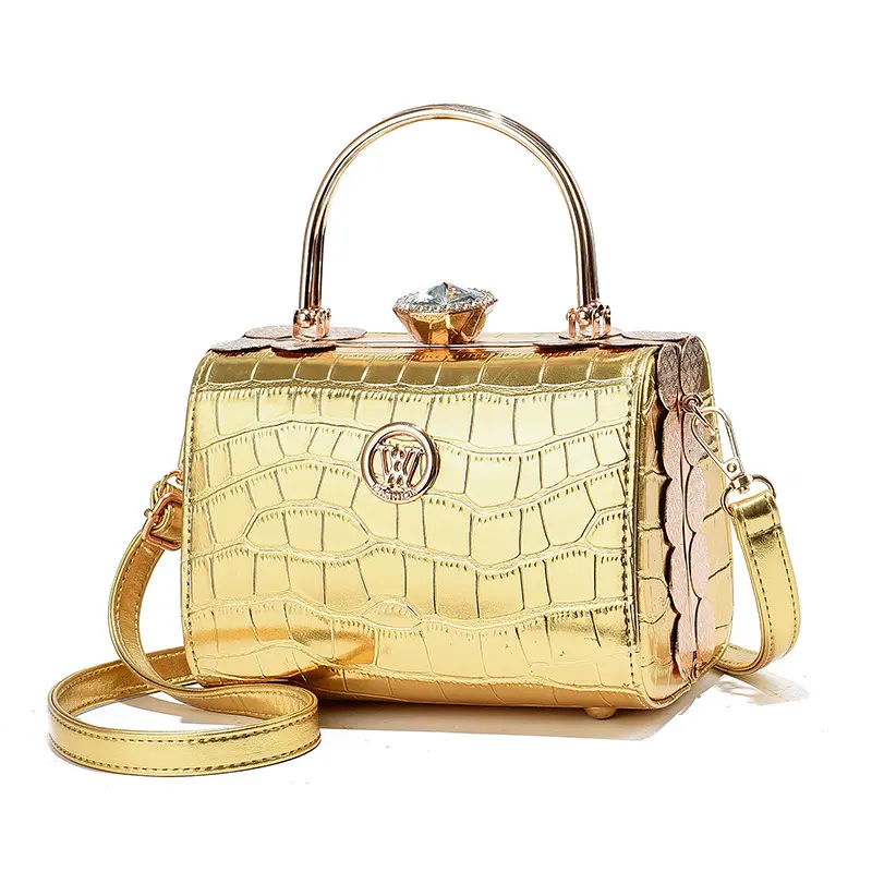 Fashion Brand Designer Ladies Handbag Bright Leather Bridal Bag New Small Square Bag Shoulder Bag High Quality Messenger Bag