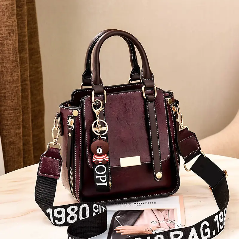 New Retro Women's Handbag Korean Simple and Casual Tote Bag Temperament Ladies One Shoulder Crossbody Bag  Small square bag