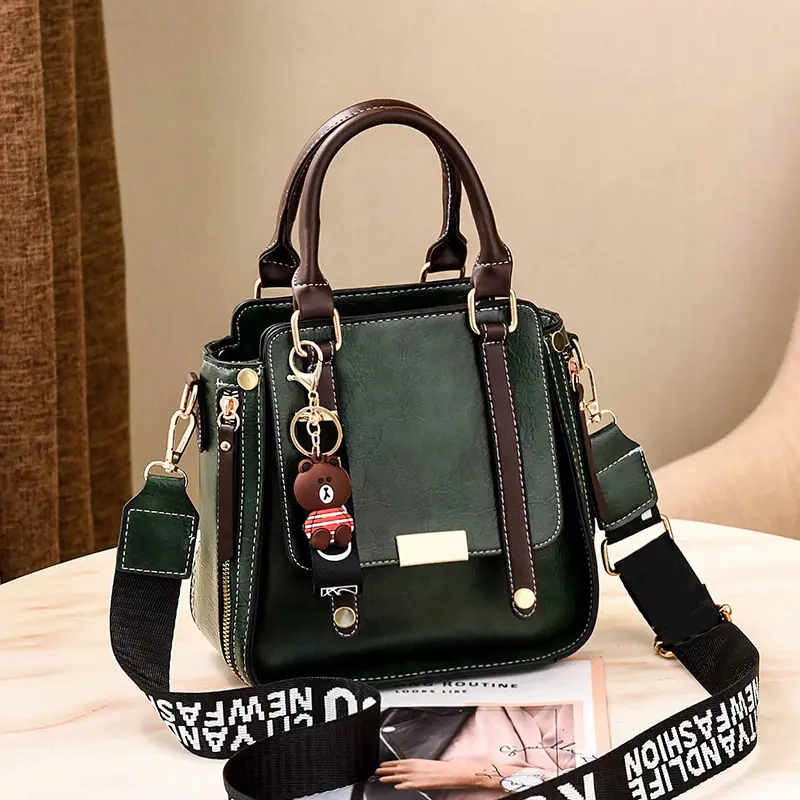 New Retro Women's Handbag Korean Simple and Casual Tote Bag Temperament Ladies One Shoulder Crossbody Bag  Small square bag