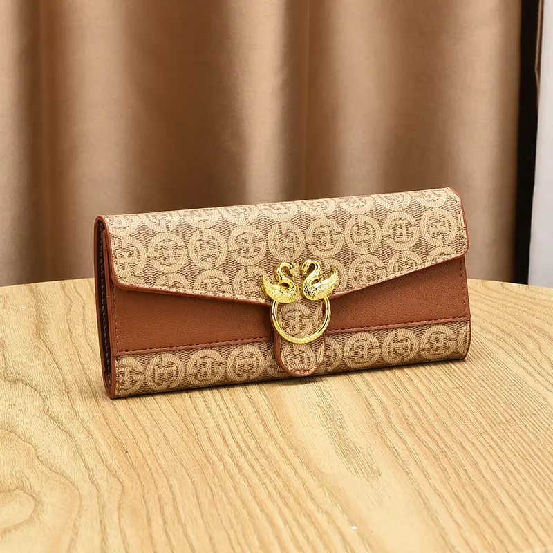2025 New Fashion Women's Wallet Multi Functional Retro Printed Zero Wallet Women's Long Zero Wallet Fashion Luxury Ladies Bag