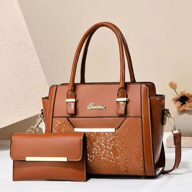 2pc/set Women Fashion Casual Totes Bags Luxury Handbags Designer Shoulder Bags for Women Crossbody Composite Bag Bolsa Feminina