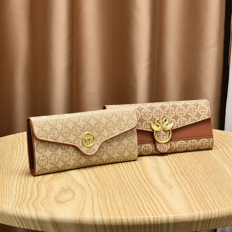 2025 New Fashion Women's Wallet Multi Functional Retro Printed Zero Wallet Women's Long Zero Wallet Fashion Luxury Ladies Bag
