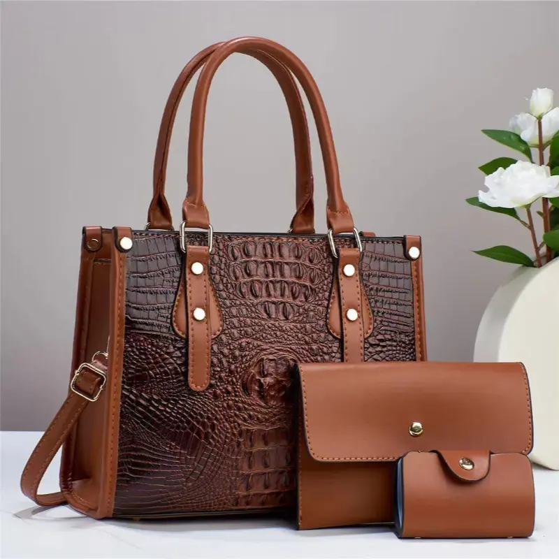 3 Sets or 1 Big Bag Women's Handbag Large Capacity Bags Luxury Shoulder Crossbody Bags Small Coin Purse Quality Pu Leather Sac