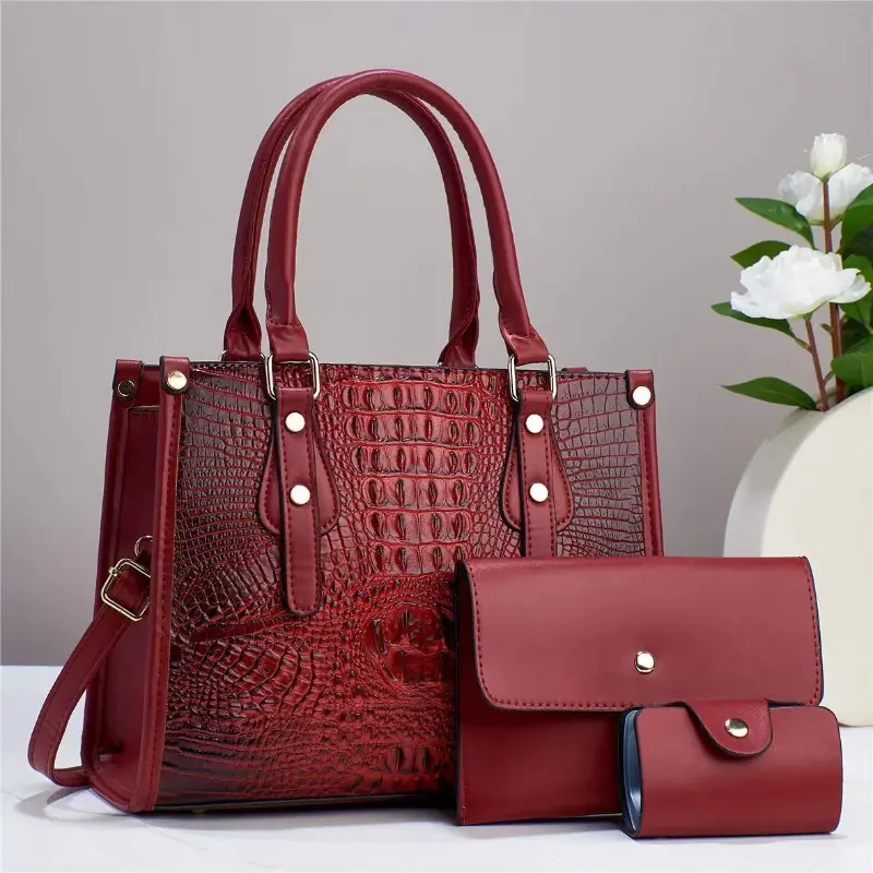 3 Sets or 1 Big Bag Women's Handbag Large Capacity Bags Luxury Shoulder Crossbody Bags Small Coin Purse Quality Pu Leather Sac
