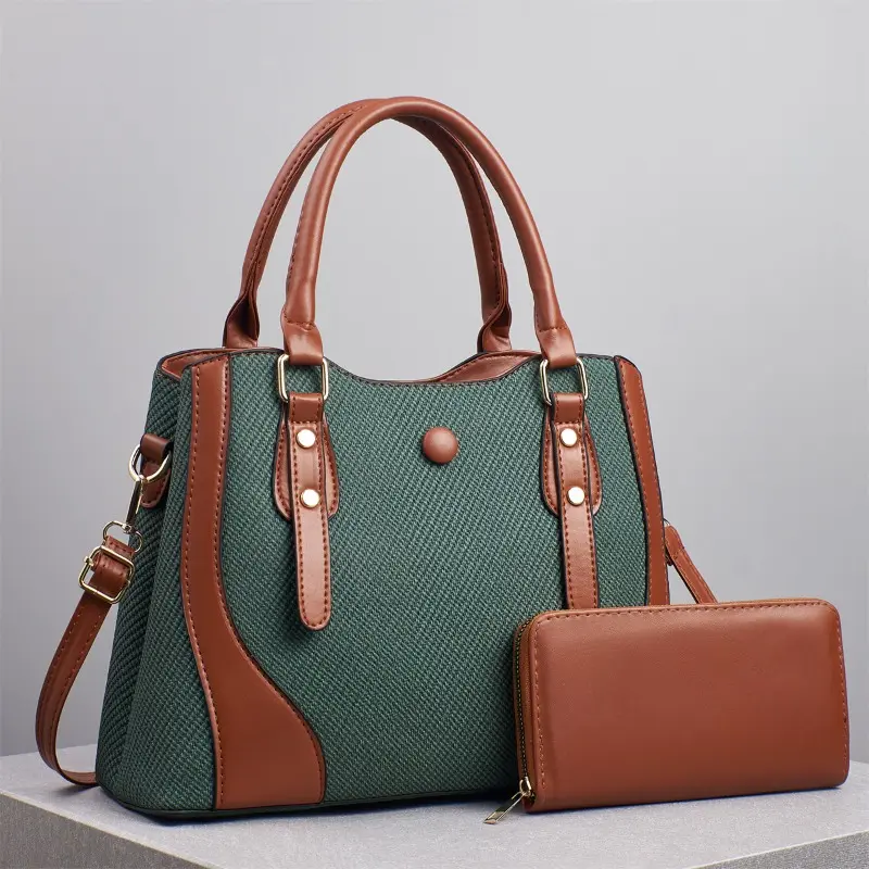 New 2Piece Set Women Bag Shoulder Bag Ladies Tote Bag Women Fashion Handbag and Purse PU Leather Crossbody Bags for Women