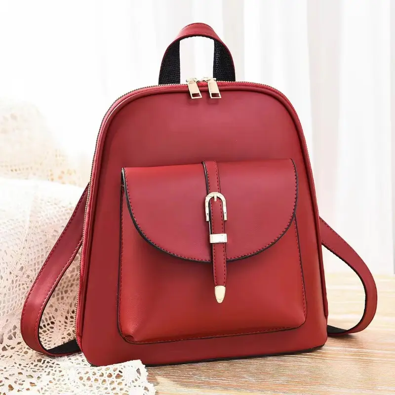 Brand Women Pu Leather Backpack High Quality Female Back Pack for Girls School Bags Travel Bagpack Ladies Student Backpack