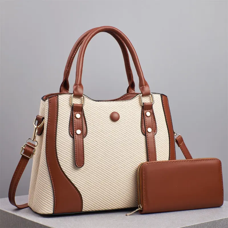 New 2Piece Set Women Bag Shoulder Bag Ladies Tote Bag Women Fashion Handbag and Purse PU Leather Crossbody Bags for Women