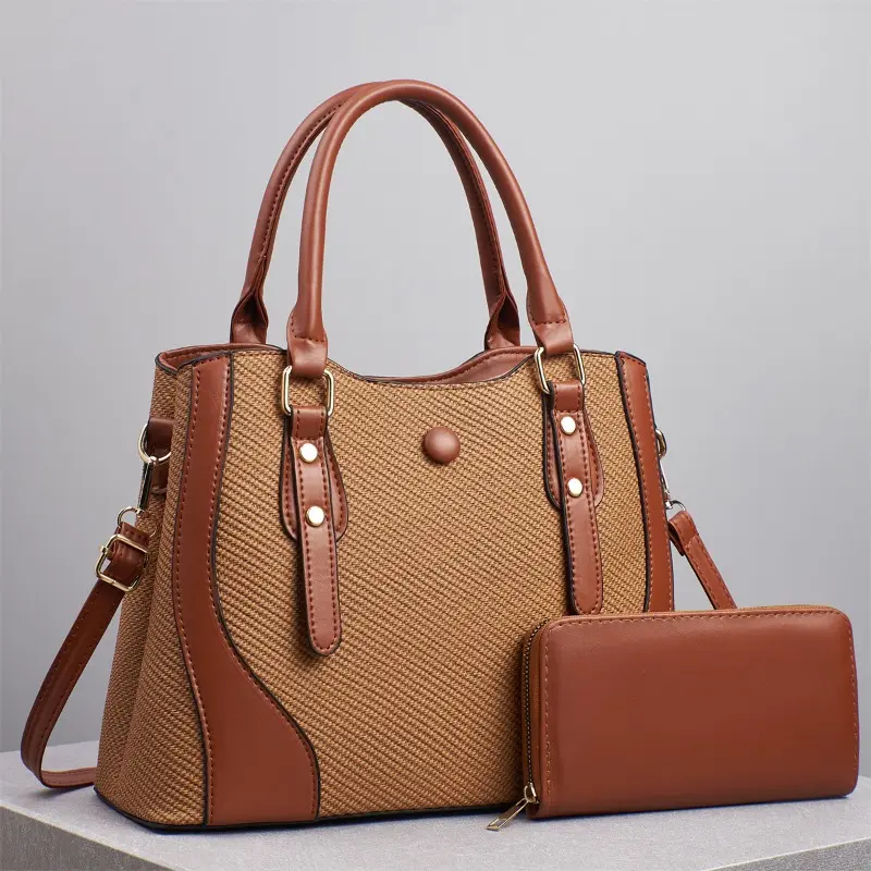 New 2Piece Set Women Bag Shoulder Bag Ladies Tote Bag Women Fashion Handbag and Purse PU Leather Crossbody Bags for Women