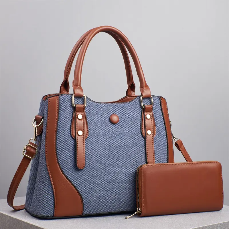 New 2Piece Set Women Bag Shoulder Bag Ladies Tote Bag Women Fashion Handbag and Purse PU Leather Crossbody Bags for Women